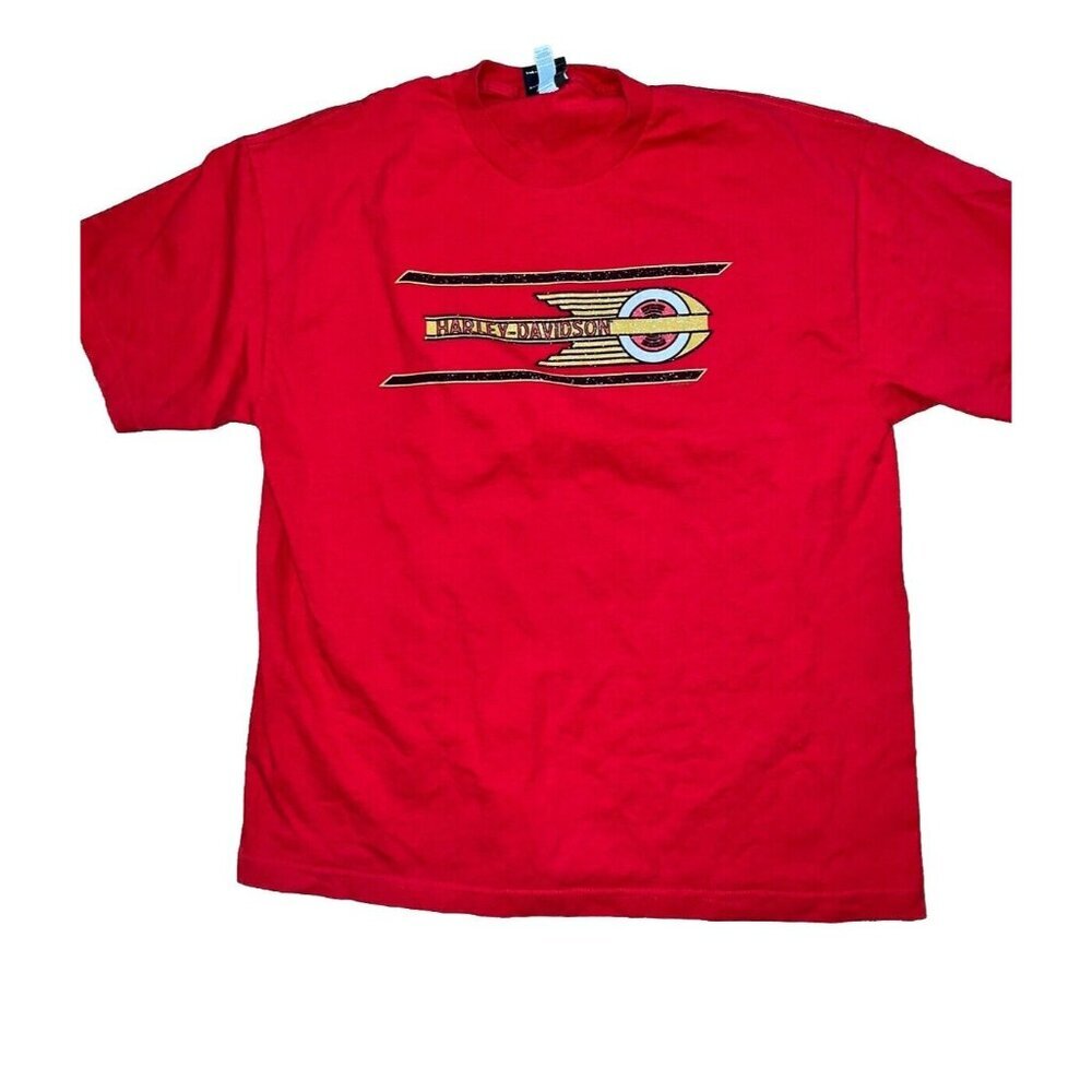 Harley Davidson Red T-Shirt Men’s XL Retro Style Milwaukee WI 100%Cotton V